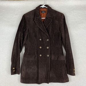 A.P.C. Blazer Womens Size M Brown Corduroy Coat French 6 Button‎ Double Breasted
